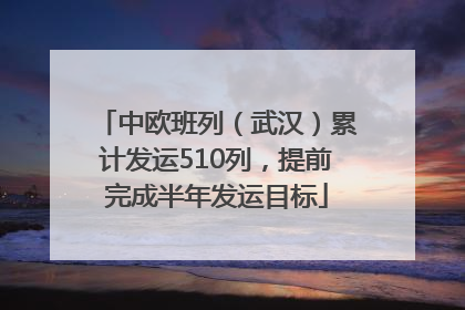 中欧班列（武汉）累计发运510列，提前完成半年发运目标